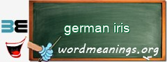 WordMeaning blackboard for german iris